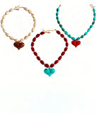 Heart Pendant Beaded Necklace