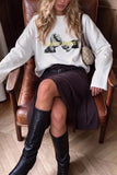 Graphic Print Crew Neck Long Sleeve T-Shirt