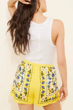 Floral Print Drawstring Skort