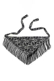 Paisley Print Fringe Tie Waist Wrap