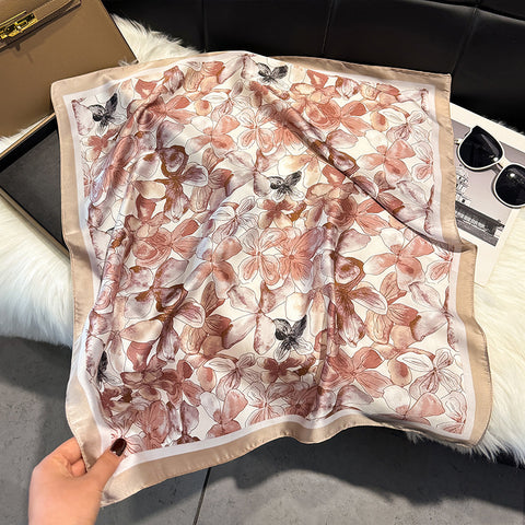 Floral-Print Square Scarf