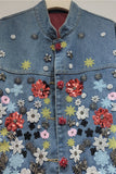 Sequin Floral Denim Jacket