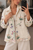 Floral Button-Front Jacket