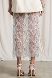 Sequin Beaded Sheer Midi Skirt