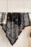 Paisley Print Fringed Square Scarf