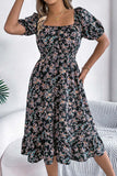 Off-Shoulder Smocked Casual Dress