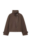 Stand-Collar Button-Front Jacket