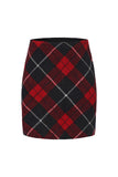 Plaid High-Waist Bodycon Midi Skirt