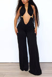 Plunge Neck Wide-Leg Jumpsuit