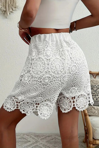 High-Waist Lace Casual Shorts