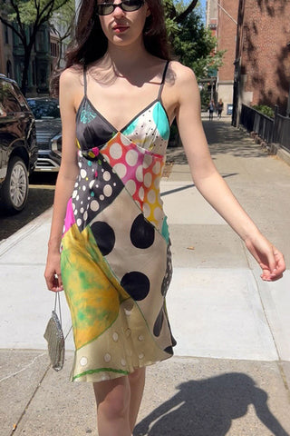Polka Dot Print Spaghetti Strap Slip Dress