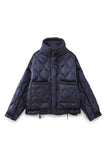 Quilted Stand-Collar Zip Front Jacket