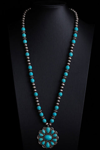 Turquoise Pendant Layered Necklace