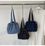 Cherry Drawstring Bucket Bag