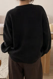 Fuzzy Star Graphic Crew Neck Sweater