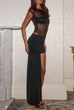 Asymmetrical Skirt Set with Lace Detail