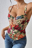 Floral Sweetheartare Neck  Tank