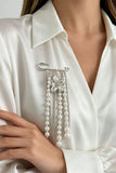 Floral Pendant Chain Brooch