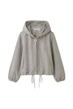 Plaid Zip-Up Drawstring Waist Jacket