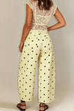 Polka Dot High-Waist Barrel Jeans