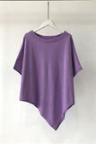Asymmetrical Hem Crew Neck T-Shirt