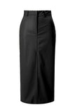 High-Waist Slit Faux Leather Maxi Skirt