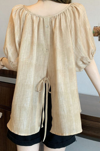 Flowy Puff-Sleeve Blouse