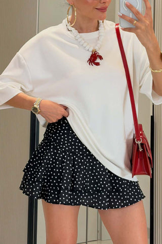 Scalloped Heart Cutout Back T-Shirt