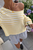 Striped Off-Shoulder Knit Top