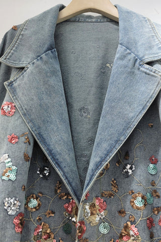 Floral Embellished Denim Jacket