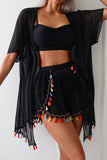 Vibrant Striped Bikini Set with Cover-Up