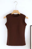 Ribbed Round Neck Sleeveless Tank