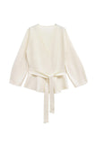 V-Neck Wrap Tie Waist Knit Cardigan