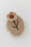 Floral Crochet Lace and Plaid Brooch
