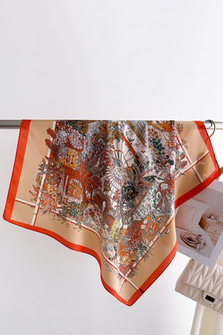 Floral Satin Finish Neck Scarf