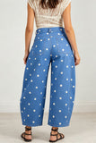 Polka Dot High-Waist Barrel Jeans