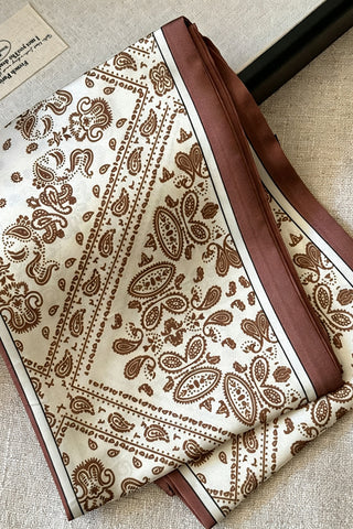 Printed Satin Skinny Scarf Belt