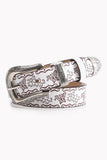 Embossed Floral Western Belt