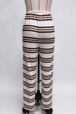 Striped Button Front Two Piece Set