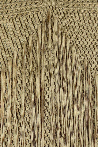 Crochet Fringe Backless Maxi Dress