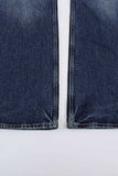 Lace Side Panel Wide Leg Jeans