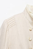 Ruffle Trim Military Collar Crop Jacket