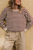 Striped Crew Neck Long Sleeve Sweater