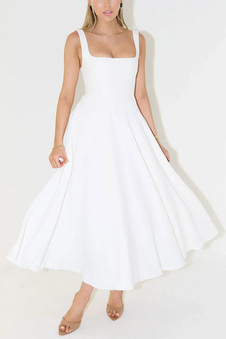 Square-Neck Midi Dress