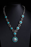 Turquoise Pendant Layered Necklace
