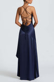 Ruffle High-Low Spaghetti Strap Casual Dress