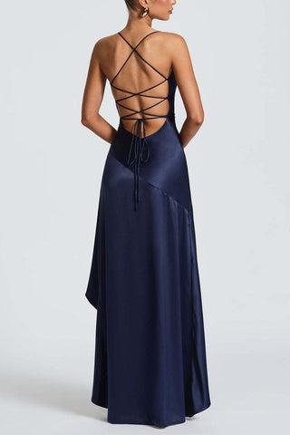 Ruffle High-Low Spaghetti Strap Casual Dress