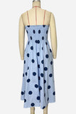 Strapless Polka Dot Midi Dress