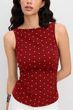 Polka Dot Tie-Back Tank Top