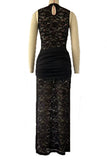 Elegant Lace Slit Maxi Dress